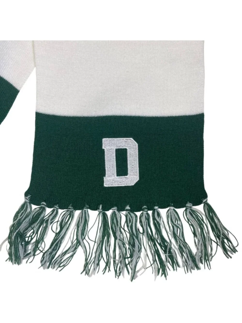 Dartmouth College Knit Scarf Green White Striped Ivy League Spectator Scarf